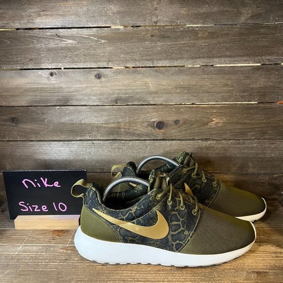 Nike Shoes Womens Nike Roshe One Print Olive Green Running Comfort